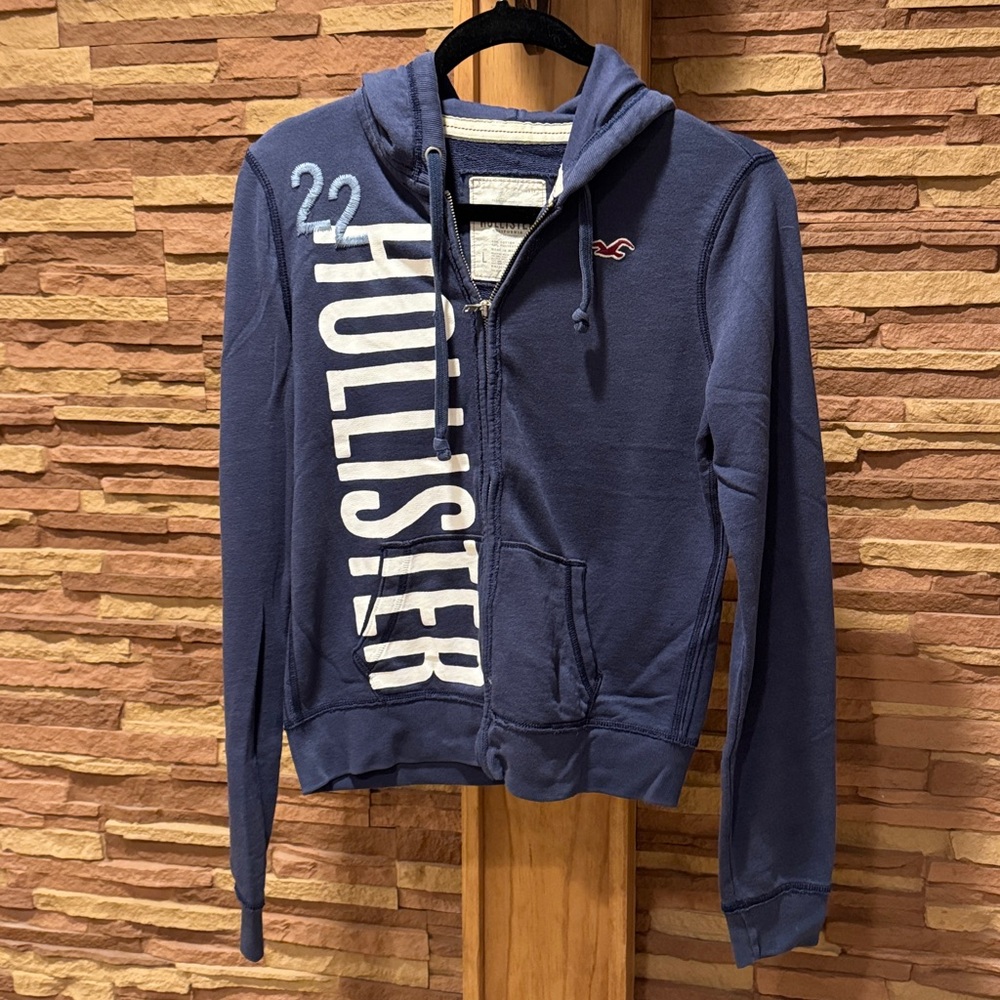 Hollister Navy Full-Zip Hoodie